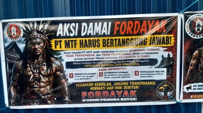 Buntut Ketidakjelasan Jaminan Fidusia 4 Tahun, Ormas Segel Kantor Mandiri Tunas Finance Kalteng